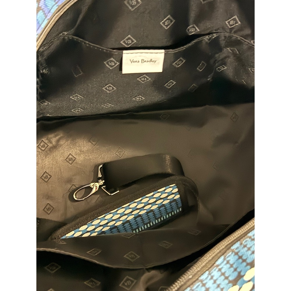 Vera Bradley Large Travel Bag Weekender Luggage Blue Pattern - Picture 8 of 13